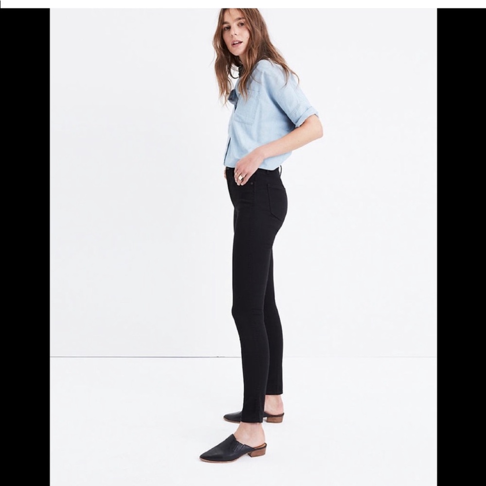Madewell 10” High Rise Skinny Jeans, Black, 25